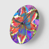 Retro Lily Runde Wanduhr (Winkel)