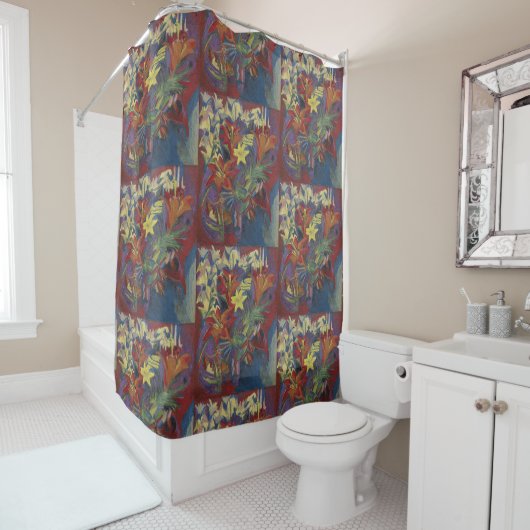 Retro Lily Tapestry Duschvorhang (Beispiel)