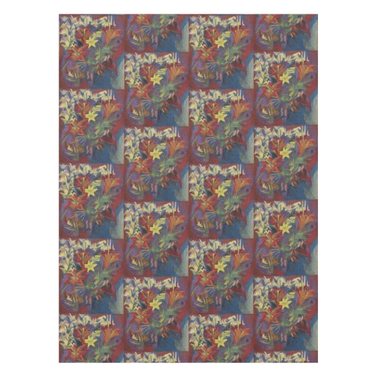 Retro Lily Tapestry Tischdecke (Vorderseite)