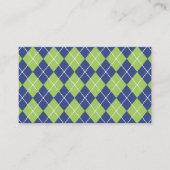 Retro Lime Argyle Visitenkarten Visitenkarte (Vorderseite)