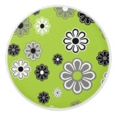 Retro Lime green Blume Power Keramik Drehknopf Keramikknauf (Vorderseite)