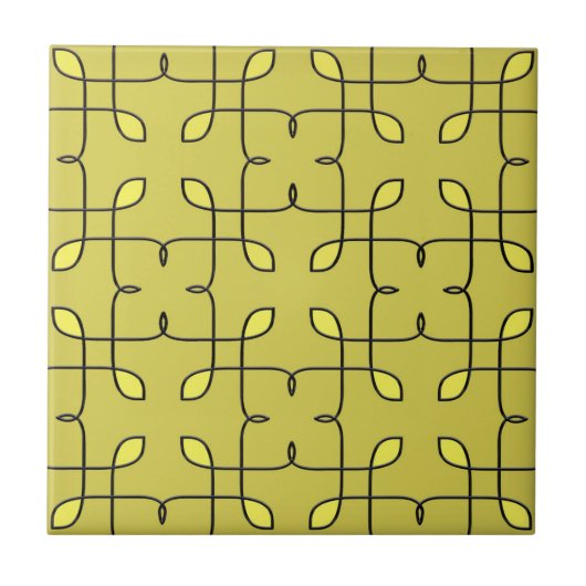 Retro Lime Green Keramik Tile. Fliese (Vorderseite)