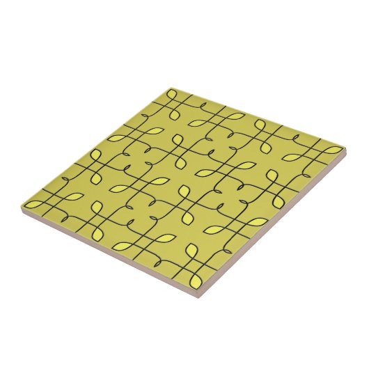Retro Lime Green Keramik Tile. Fliese (Seite)