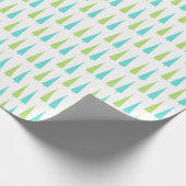 Retro Lime Green und Aquamarin Blue Christmas Tree Geschenkpapier (Ecke)