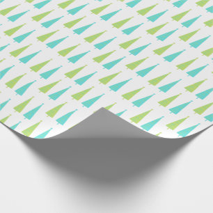 Retro Lime Green und Aquamarin Blue Christmas Tree Geschenkpapier