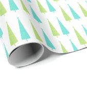 Retro Lime Green und Aquamarin Blue Christmas Tree Geschenkpapier (Rolleneckpunkt)