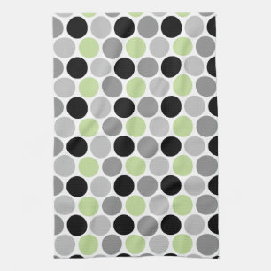 Retro Limette Grau Schwarze Kreise Küchentücher