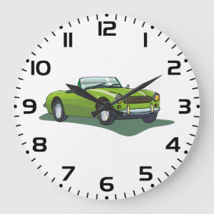 Retro-Limettengrünes Cabrio-Sportwagen Große Wanduhr
