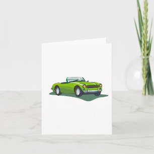Retro Limettengrünes Cabrio-Sportwagen Karte