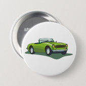 Retro-limettgrünes Cabrio-Sportwagen Button (Vorne & Hinten)