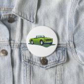 Retro-limettgrünes Cabrio-Sportwagen Button (Beispiel)