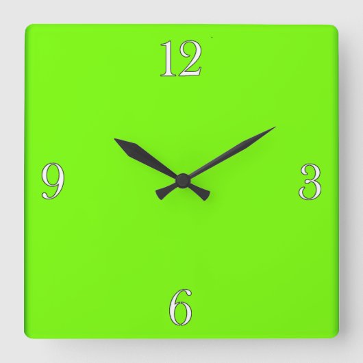 Retro Limon-grüne Sammlung Quadratische Wanduhr (Vorderseite)