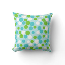 Retro Limone Aqua Dots Sommerwurfkissen