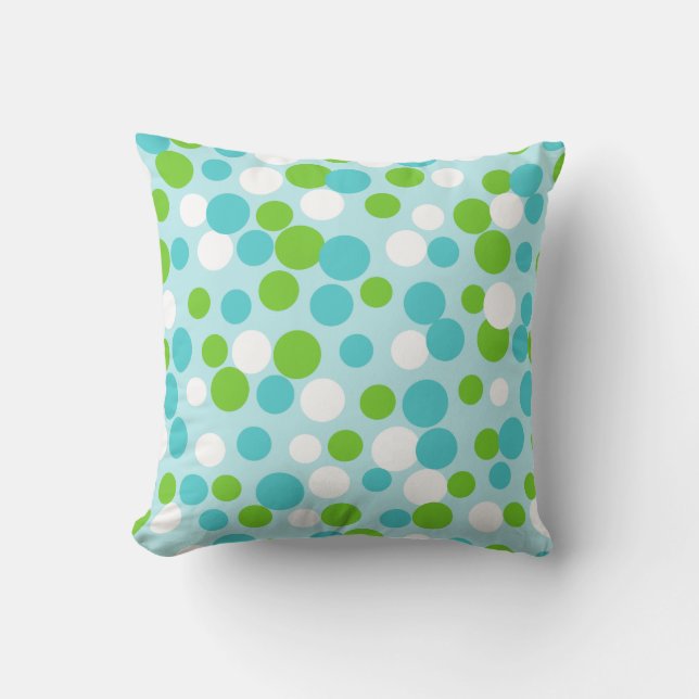 Retro Limone Aqua Dots Sommerwurfkissen Kissen (Vorderseite)