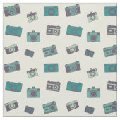 Retro Limone Kameras Stoff (Muster)