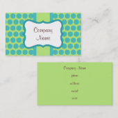 Retro Limone türkisfarbene Punkte Benutzerdefinier Visitenkarte (Vorne/Hinten)