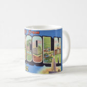 Retro Lincoln Nebraska Begrüßung der Tasse (VorderseiteRechts)