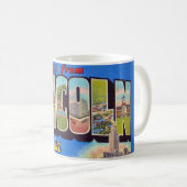 Retro Lincoln Nebraska Greeting Mug Kaffeetasse (VorderseiteRechts)