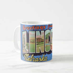 Retro Lincoln Nebraska Gruß-Tasse Kaffeetasse