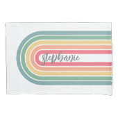 Retro Line Arch Pastel Rainbow Colors Name Kissenbezug (Vorderseite)