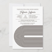 Retro Line Art Bridal Shower Party Champagne Color Einladung (Vorderseite)