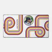 Retro Line Art Hund Foto Schreibtischunterlage (Vorderseite)