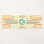 Retro Line Art Monogram Yogamatte (Vorderseite (Horizontal))