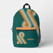 Retro Line Art Sunset Southwest Colors Circle Bedruckter Rucksack (Vorderseite)