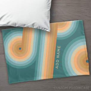 Retro Line Art Sunset Southwest Colors Circle Kissenbezug