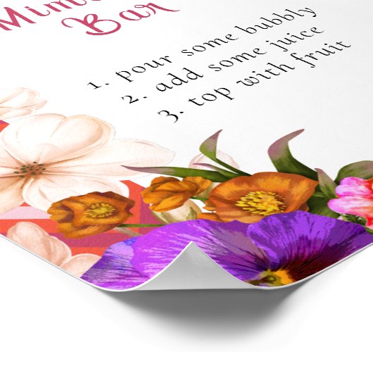 Retro Line Brautparty Mimosa Bar Poster (Ecke)