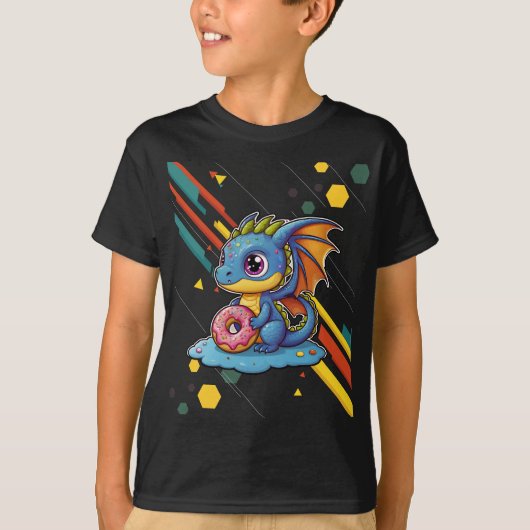 Retro Line vibin' Niedlicher Baby Dragon T-Shirt (Vorderseite)