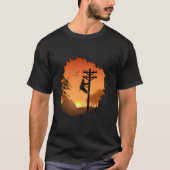 Retro Lineman Sunset Pater Men Electric Cable Lin T-Shirt (Vorderseite)