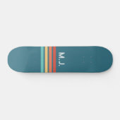 Retro Lines'70er'80er und Monogram Skateboard (Horizontal)