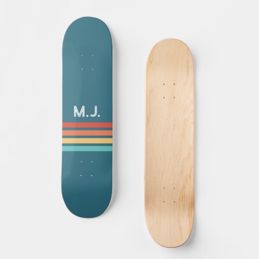 Retro Lines'70er'80er und Monogram Skateboard (Vorderseite)