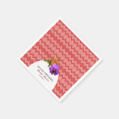 Retro Lines Floral Magenta Fuchsia Brautparty Serviette (Ecke)