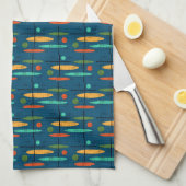 Retro Lines & Oval Geschirrtuch (Viertel Falte)