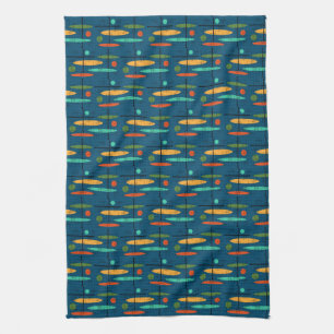 Retro Lines & Oval Geschirrtuch