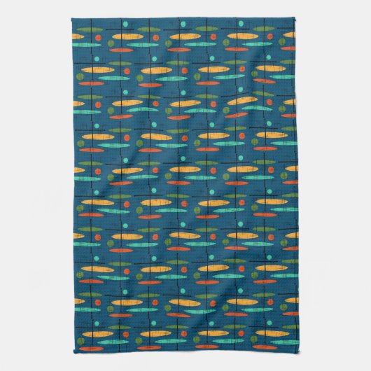 Retro Lines & Oval Geschirrtuch (Vertikal)