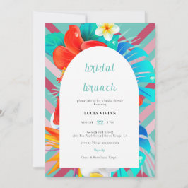 Retro Lines Tropical Magenta Fuchsia Brautparty Einladung