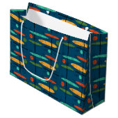 Retro-Linien Große Geschenktüte (Vorderseite Schrägansicht)