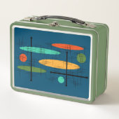 Retro-Linien Metall Brotdose (Vorderseite)