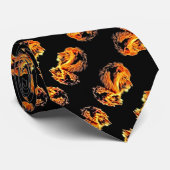 Retro Lion auf dem schwarzen Armani-Satin Krawatte (Gerollt)