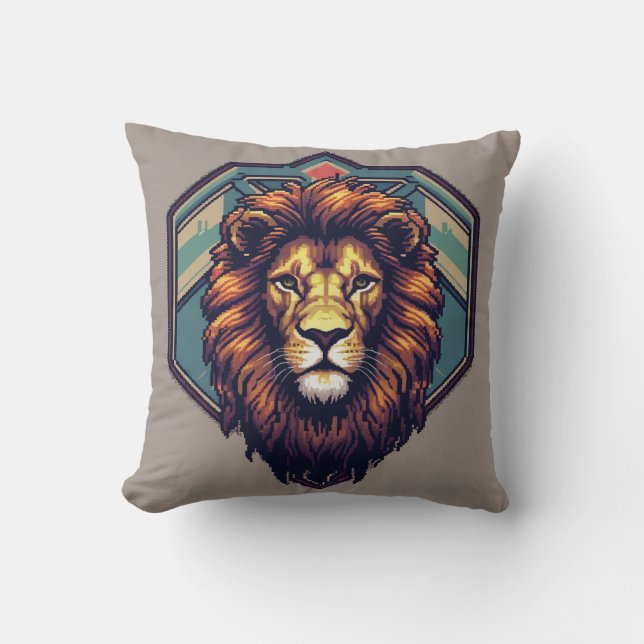 Retro Lion Kissen (Vorderseite)