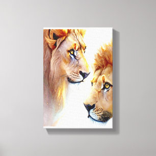 Retro Lions Kunst, Dichtung und Musik Leinwanddruck