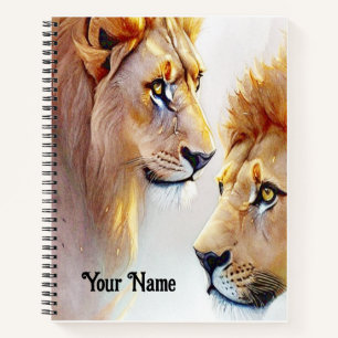 Retro Lions Kunst, Dichtung und Musik Notizblock