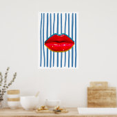 Retro Lippen Poster (Küche)