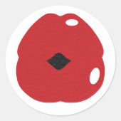 Retro Lippen Red Lipstick Runder Aufkleber (Vorderseite)