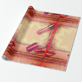 Retro-Lipstick Geschenkpapier (Ungerollt)