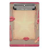 Retro-Lipstick Mini Klemmbrett (Vorderseite)