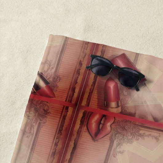 Retro-Lipstick Strandtuch (Beispiel)